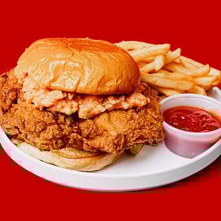 Jongga Kimchi Chicken Sandwich Combo Meal